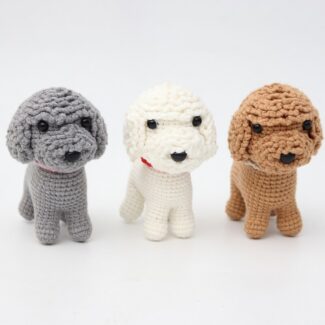 Handmade Crochet Teddy Dog Keychain | Amigurumi Poodle Puppy Bag Charm Pendant
